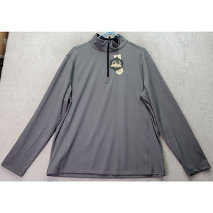 Rorie Whelan Golf Activewear Shirt Mens Large Gray Polyester Long Sleeve 1/4 Zip